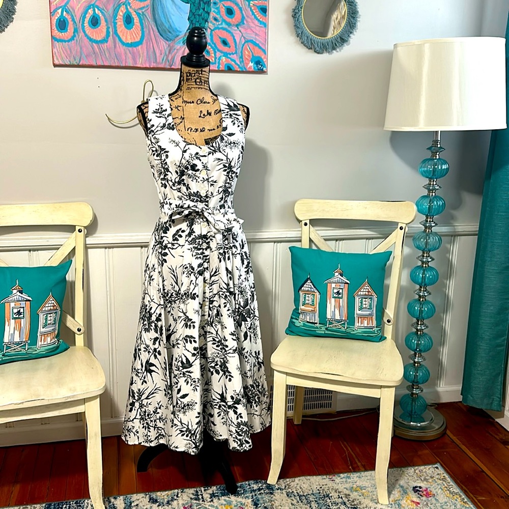 J. Peterman Button Down Sleeveless Sun Dress